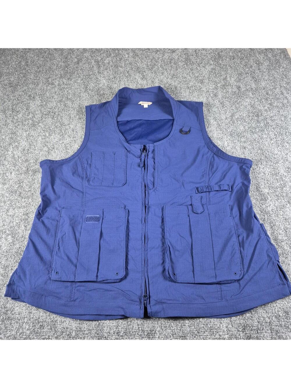 Duluth Trading Vest Mens 2XL Smoky Blue Utility Work Fishing Hiking Ripstop Y2K